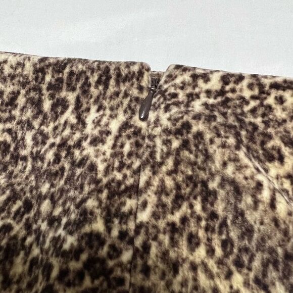 Talbots Pencil Skirt Velvet Cheetah Leopard Brown and Tan Size 6 Petite New - Picture 9 of 14